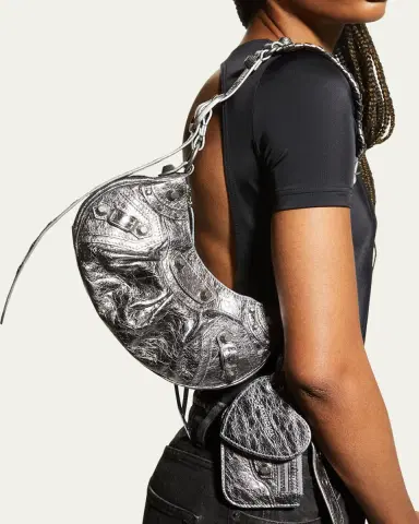 Balenciaga Cagole XS Metallic Stud Hobo Shoulder Bag | Thumbnail 5