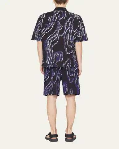 3.1 Phillip Lim Men's Wood Grain-Print Sport Shirt | Thumbnail 3