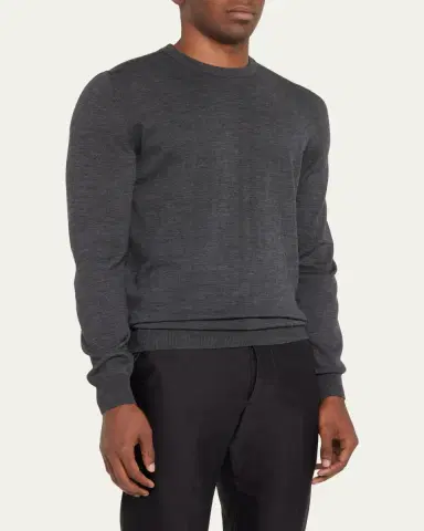 Kiton Men's Wool Crewneck Sweater | Thumbnail 4 Kiton Men's Wool Crewneck Sweater | Thumbnail 4