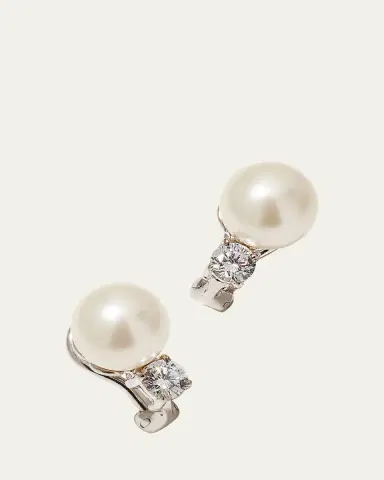 Fantasia by DeSerio 10mm Pearly Bead & Crystal Stud Earrings | Thumbnail 3
