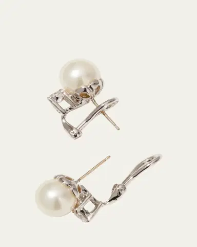 Fantasia by DeSerio 10mm Pearly Bead & Crystal Stud Earrings | Thumbnail 4