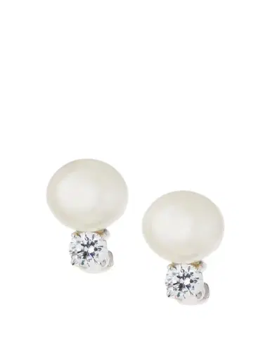 Fantasia by DeSerio 10mm Pearly Bead & Crystal Stud Earrings | Thumbnail 1