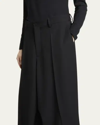 Balenciaga Double Front Wide-Leg Wool Pants | Thumbnail 5 Balenciaga Double Front Wide-Leg Wool Pants | Thumbnail 5