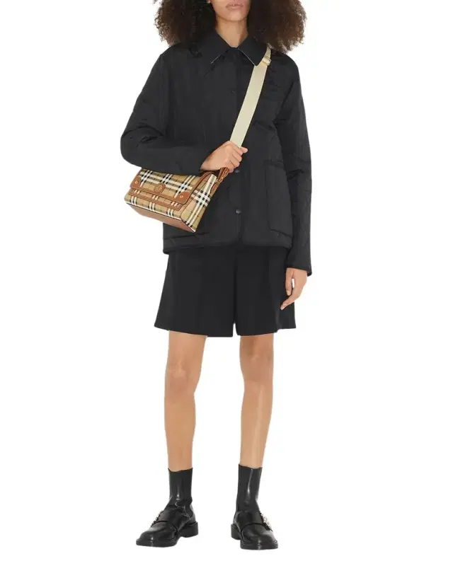 Note Check Flap Crossbody Bag