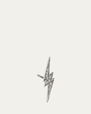 Sydney Evan 14k White Gold Diamond Lightning Bolt Stud Earring, Single | Thumbnail 5 Sydney Evan 14k White Gold Diamond Lightning Bolt Stud Earring, Single | Thumbnail 5