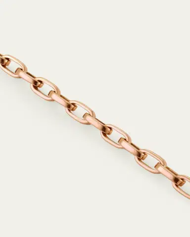 Marla Aaron Handmade Biker Chain Bracelet in 14K Rose Gold, 6"L | Thumbnail 3