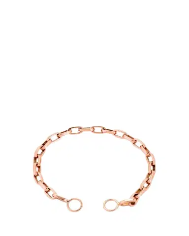 Marla Aaron Handmade Biker Chain Bracelet in 14K Rose Gold, 6"L | Thumbnail 1