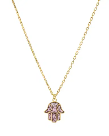 Audrey C. Jewels Hamsa Enamel Pendant Necklace | Thumbnail 1