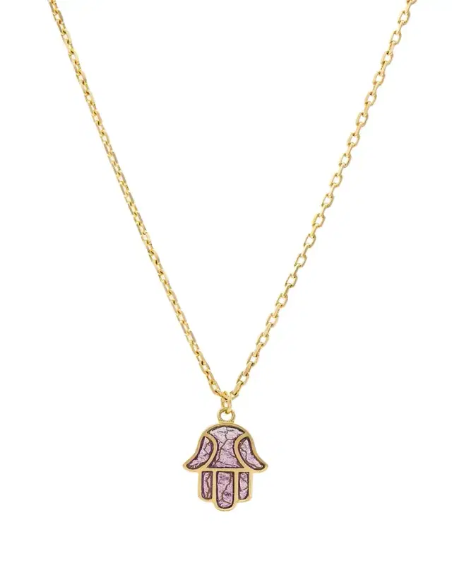 Hamsa Enamel Pendant Necklace