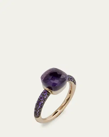 Pomellato Rose Gold Nudo Petite Ring with Amethyst and Jade | Thumbnail 3