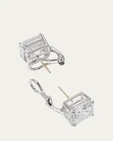 FANTASIA by DESERIO 18K Gold Plated Asscher Stud Earrings, 10.0tcw | Thumbnail 4 FANTASIA by DESERIO 18K Gold Plated Asscher Stud Earrings, 10.0tcw | Thumbnail 4