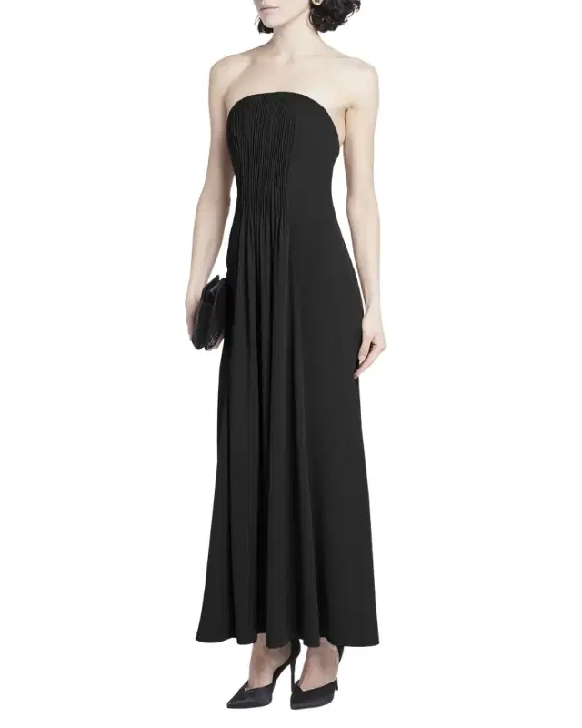 Giorgio Armani Strapless Plisse Gown