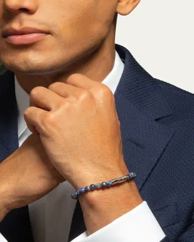 Tateossian Men's Sodalite Bead Bracelet | Thumbnail 3 Tateossian Men's Sodalite Bead Bracelet | Thumbnail 3