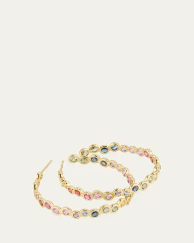 Ippolita 18K Starlet Hoop Earrings in Sapphire Rainbow | Thumbnail 3 Ippolita 18K Starlet Hoop Earrings in Sapphire Rainbow | Thumbnail 3