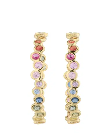 Ippolita 18K Starlet Hoop Earrings in Sapphire Rainbow | Thumbnail 1 Ippolita 18K Starlet Hoop Earrings in Sapphire Rainbow | Thumbnail 1