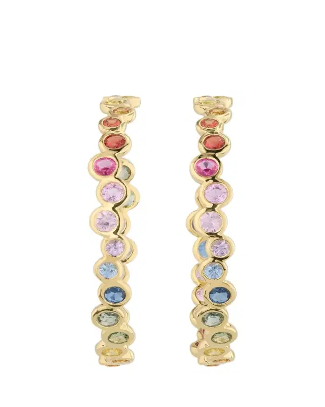 Ippolita 18K Starlet Hoop Earrings in Sapphire Rainbow