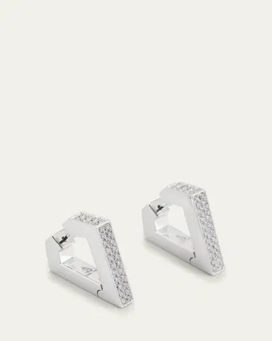 DRIES CRIEL 18k White Gold Maxi Diamond Brute Diamanti Earrings | Thumbnail 3