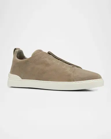 ZEGNA Men's Triple Stitch Suede Sneakers | Thumbnail 2 ZEGNA Men's Triple Stitch Suede Sneakers | Thumbnail 2