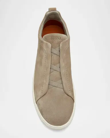 ZEGNA Men's Triple Stitch Suede Sneakers | Thumbnail 4 ZEGNA Men's Triple Stitch Suede Sneakers | Thumbnail 4