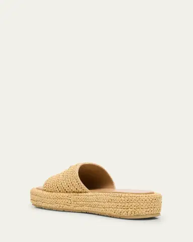 Prada Raffia Single-Band Platform Slides | Thumbnail 4