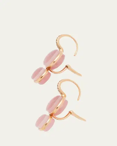Pomellato Nudo 18K Rose Gold Rose Quartz Brown Diamond Pendant Earring | Thumbnail 4
