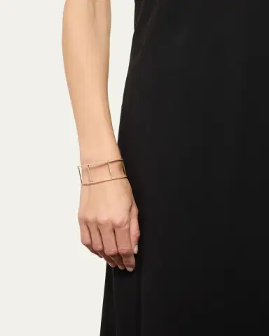 Ileana Makri 18K Yellow Gold Wire Cuff with Diamonds | Thumbnail 2