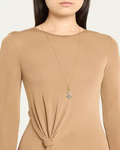 Sydney Evan 14K Yellow Gold Enamel Icon Moroccan Flower Pendant Necklace with Diamonds | Thumbnail 2