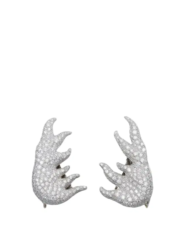 Platinum and Diamond Sea Foam Earclips