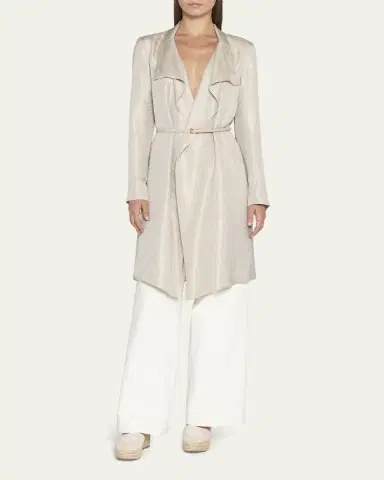 Giorgio Armani Belted Metallic Wrap Coat | Thumbnail 2 Giorgio Armani Belted Metallic Wrap Coat | Thumbnail 2