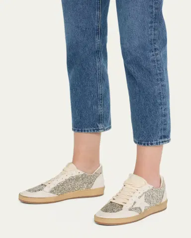 Golden Goose Ball Star Glitter Leather Low-Top Sneakers | Thumbnail 2 Golden Goose Ball Star Glitter Leather Low-Top Sneakers | Thumbnail 2