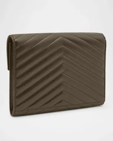 Saint Laurent Cassandre YSL Monogram Flap Clutch Bag in Smooth Leather | Thumbnail 5 Saint Laurent Cassandre YSL Monogram Flap Clutch Bag in Smooth Leather | Thumbnail 5