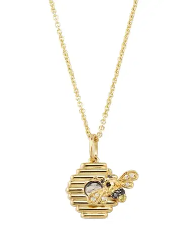 Sydney Evan 14K Yellow Gold Beehive Charm Necklace | Thumbnail 1