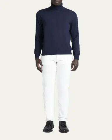 Kiton Men's Wool Knit Turtleneck Sweater | Thumbnail 2