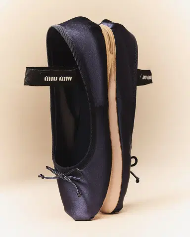 Miu Miu Satin Bow Ballerina Flats | Thumbnail 2