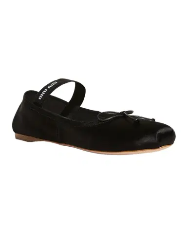 Miu Miu Satin Bow Ballerina Flats | Thumbnail 1