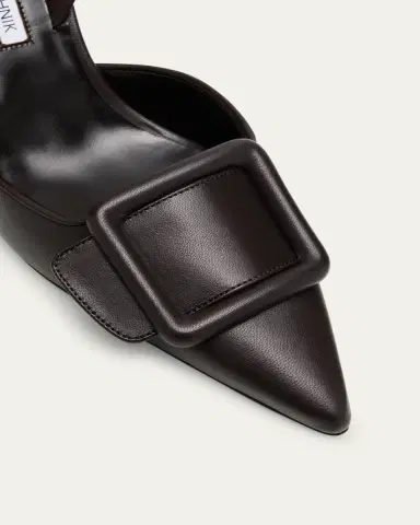 Manolo Blahnik Maysli Leather Buckle Halter Pumps | Thumbnail 13