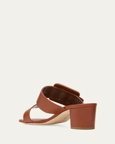 Manolo Blahnik Tituba Leather Buckle Slide Sandals | Thumbnail 2