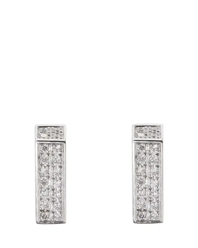 Dries Criel 18K White Gold Mini Brute Diamanti Earrings