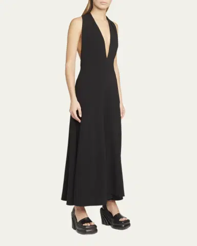Proenza Schouler Matte Viscose Crepe Twist-Back Maxi Dress | Thumbnail 4 Proenza Schouler Matte Viscose Crepe Twist-Back Maxi Dress | Thumbnail 4