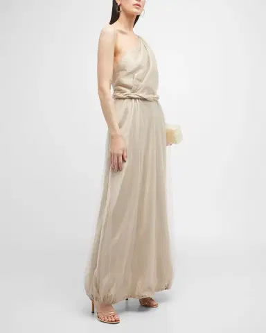 Giorgio Armani One-Shoulder Gown with Braided Detail | Thumbnail 2