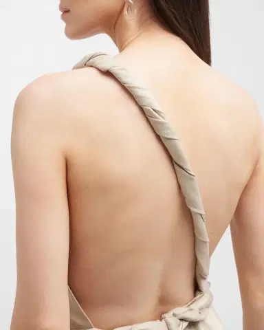 Giorgio Armani One-Shoulder Gown with Braided Detail | Thumbnail 4