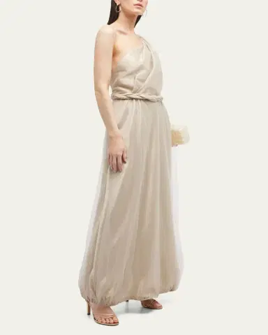 Giorgio Armani One-Shoulder Gown with Braided Detail | Thumbnail 7