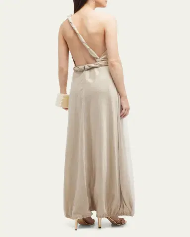 Giorgio Armani One-Shoulder Gown with Braided Detail | Thumbnail 8