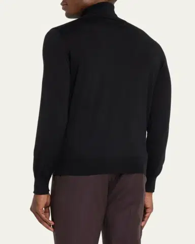 Zegna Men's Cashmere-Silk Turtleneck Sweater | Thumbnail 3 Zegna Men's Cashmere-Silk Turtleneck Sweater | Thumbnail 3