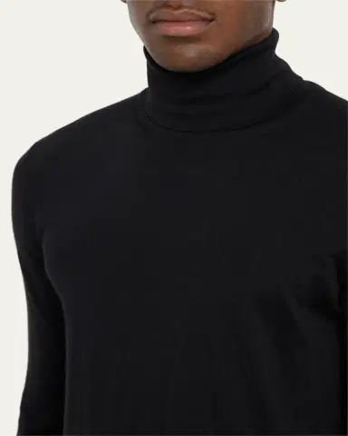 Zegna Men's Cashmere-Silk Turtleneck Sweater | Thumbnail 5 Zegna Men's Cashmere-Silk Turtleneck Sweater | Thumbnail 5