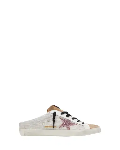 Golden Goose Super-Star Sabot Net Glitter Slide Sneakers | Thumbnail 1 Golden Goose Super-Star Sabot Net Glitter Slide Sneakers | Thumbnail 1