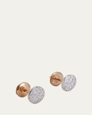 Pomellato 18K Rose Gold Sabbia Stud Earrings with Diamonds | Thumbnail 3