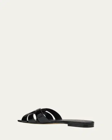 Saint Laurent Nu Pieds Woven Patent Flat Sandals | Thumbnail 4