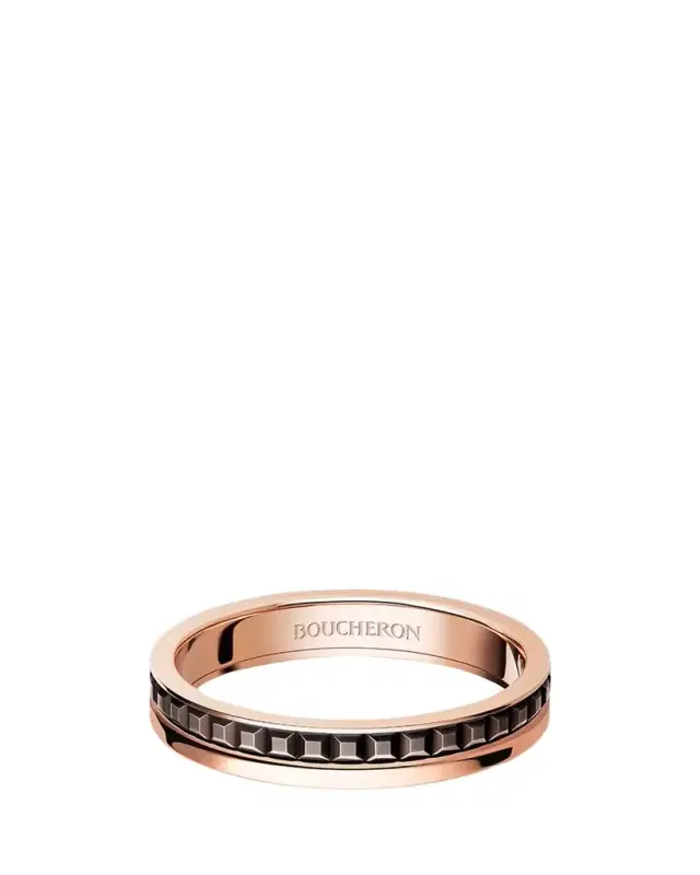 Boucheron Quatre 18K Rose Gold & Brown PVD Band Ring