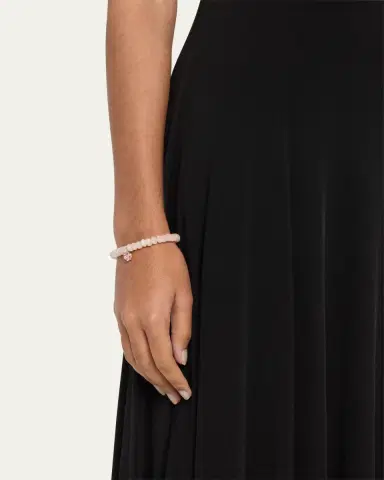 Sydney Evan 14k Morganite Beaded Bracelet with Disc Charm | Thumbnail 2